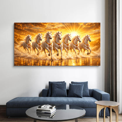Seven Horses Premium Canvas Painting