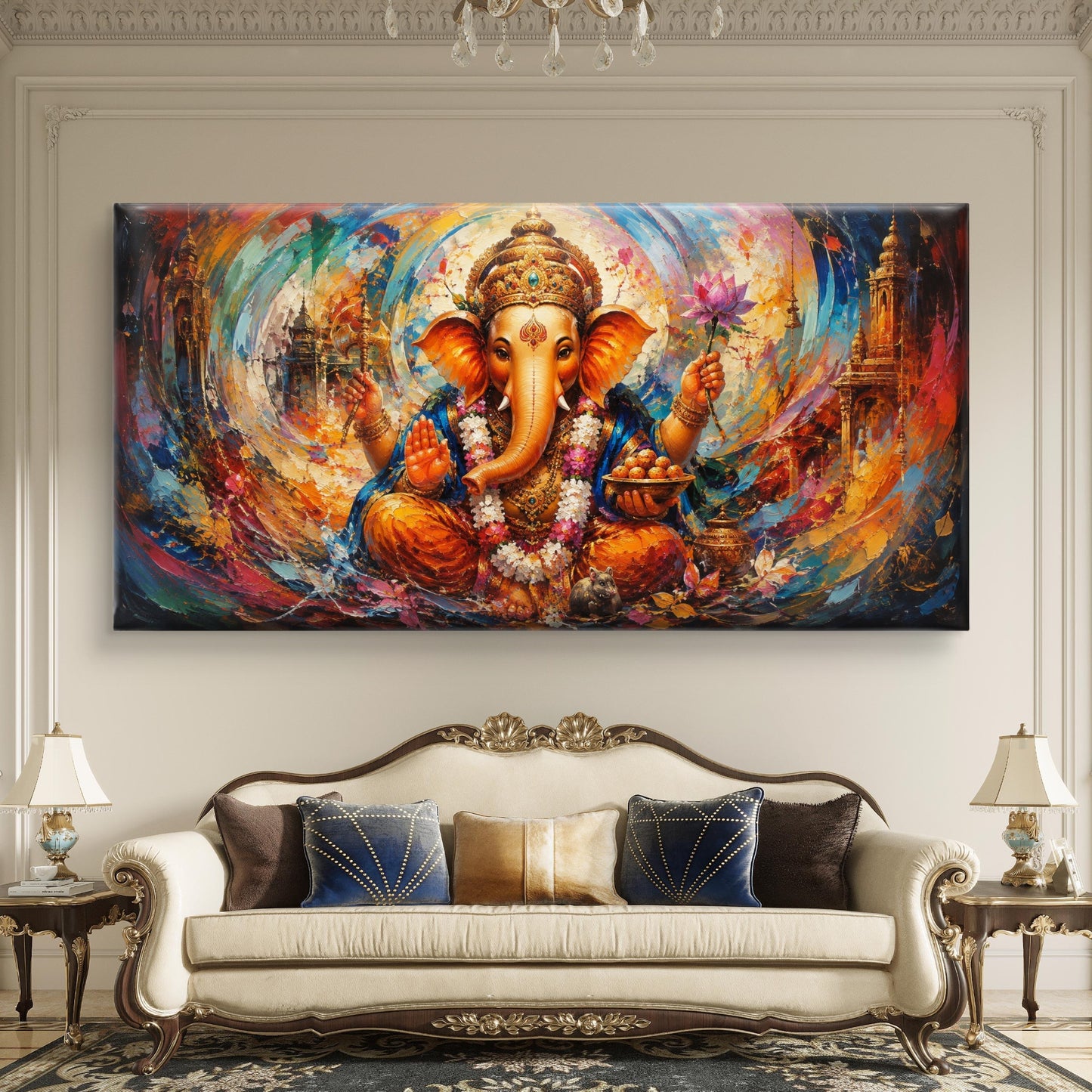Lord Ganesha Premium Canvas Painting - Buy Online | Decor By Neon
