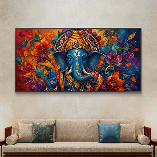 Lord Ganesha Premium Canvas Painting - Canvas Wall Art | Decor By Neon