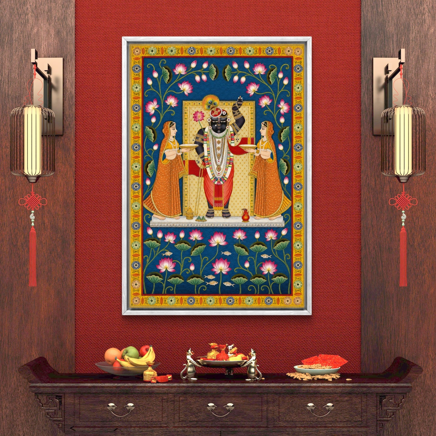 Traditional Pichwai Shrinathji Premium Canvas Painting - Buy Online | Decor By Neon