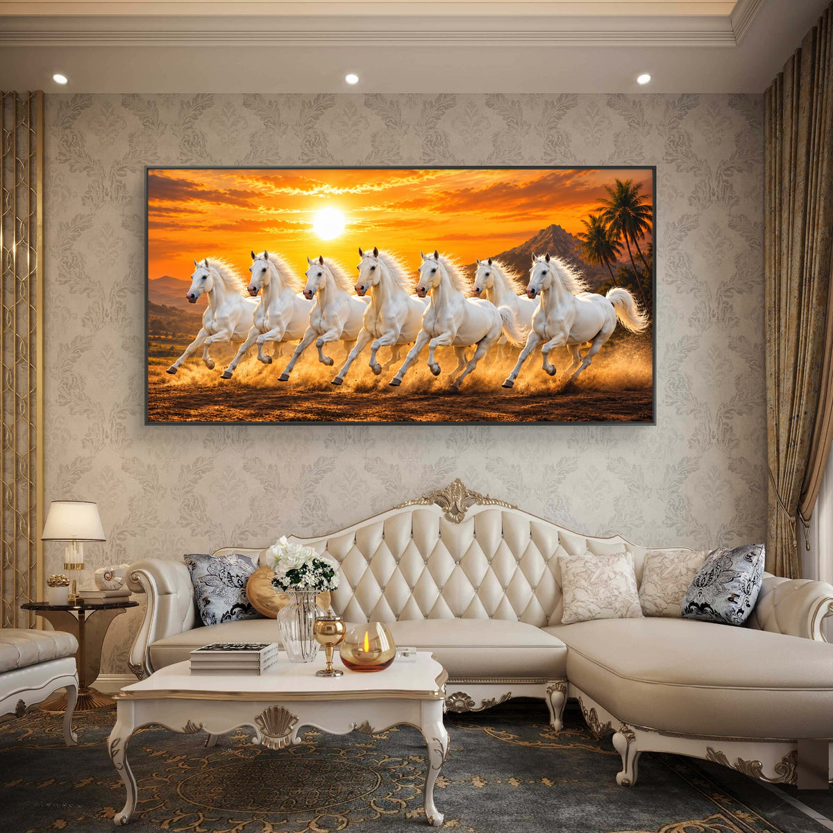 Seven Horses Premium Canvas Painting - Buy Online | Decor By Neon