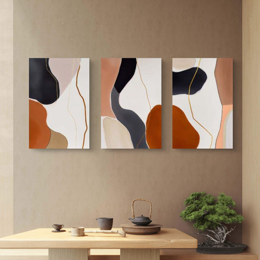 Set of 3 Abstract Art Premium Canvas Painting - Premium Wall Art | Decor By Neon