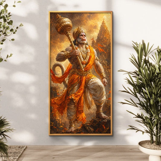 Lord Hanuman Premium Canvas Painting - Premium Wall Art | Decor By Neon