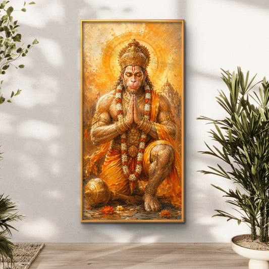 Lord Hanuman Premium Canvas Painting - Premium Wall Art | Decor By Neon