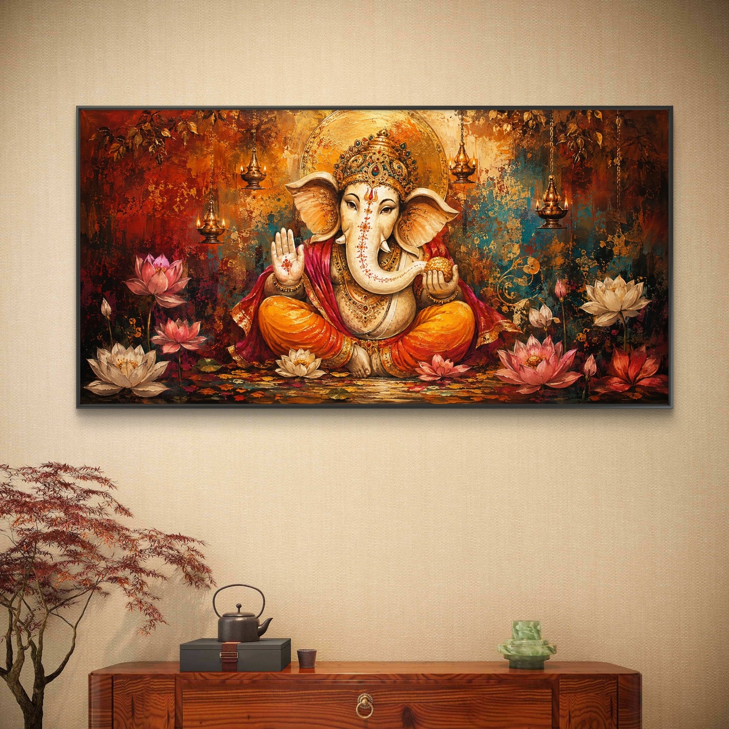 Lord Ganesha Premium Canvas Painting - Buy Online | Decor By Neon