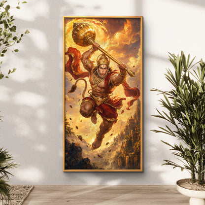 Lord Hanuman Premium Canvas Painting