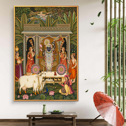 Traditional Pichwai Shrinathji Premium Canvas Painting