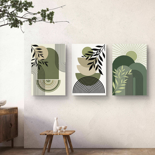 Set of 3 Abstract Art Premium Canvas Painting - Premium Wall Art | Decor By Neon