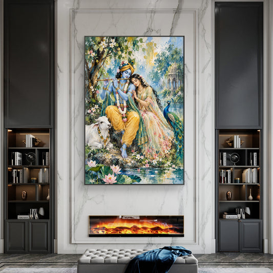 Radha Krishna Premium Canvas Painting - Canvas Wall Art | Decor By Neon