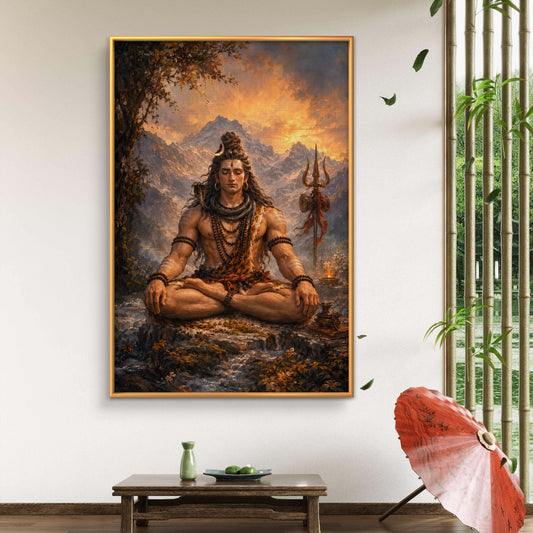 Lord Shiva Premium Canvas Painting - Premium Wall Art | Decor By Neon