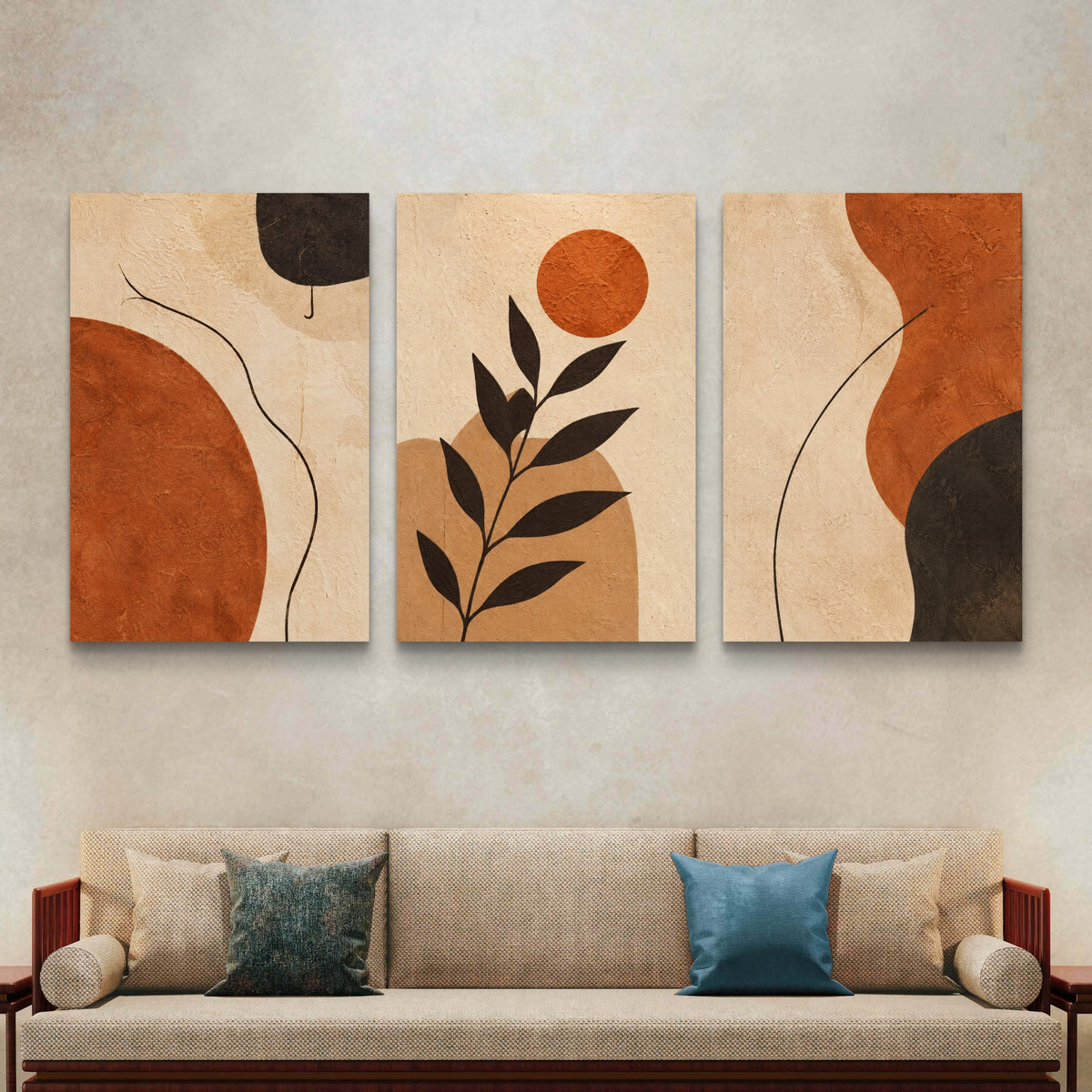 Set of 3 Abstract Art Premium Canvas Painting - Buy Online | Decor By Neon