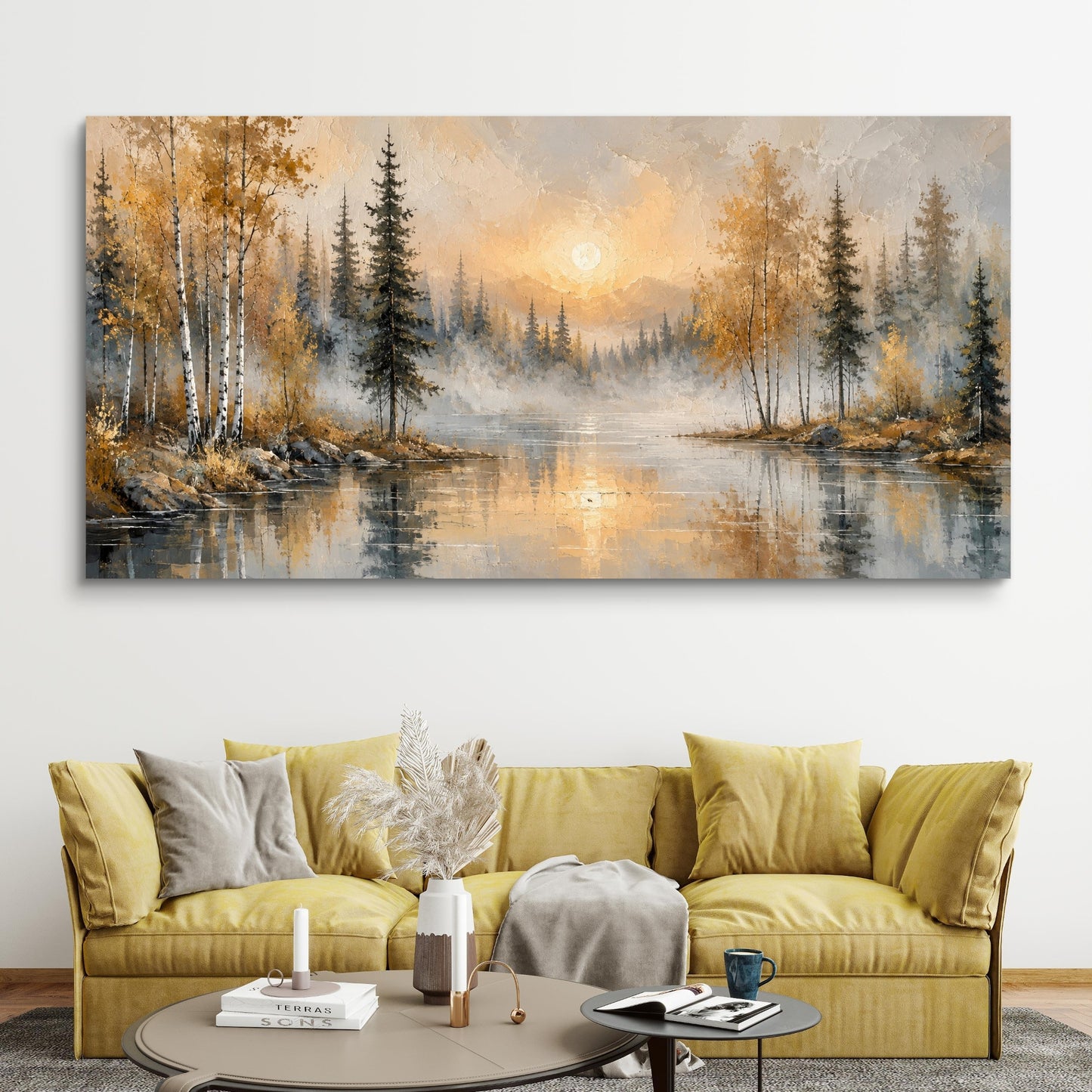 Modern Interiors Landscape Premium Canvas Painting - Buy Online | Decor By Neon