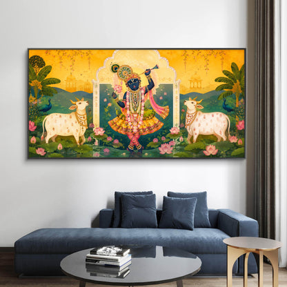 Traditional Pichwai Shrinathji Premium Canvas Painting