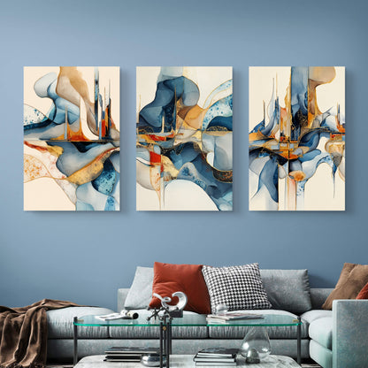 Set of 3 Abstract Art Premium Canvas Painting