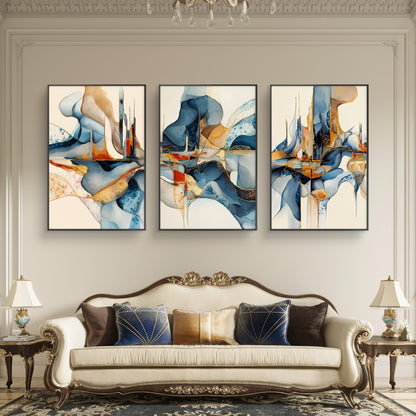 Set of 3 Abstract Art Premium Canvas Painting