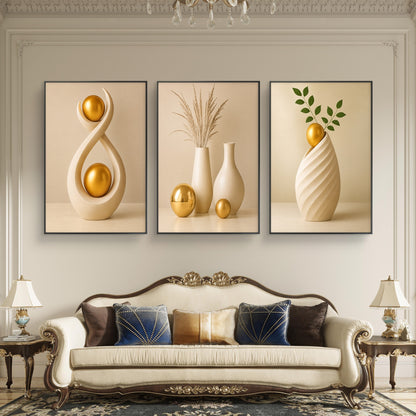 Set of 3 Abstract Art Premium Canvas Painting