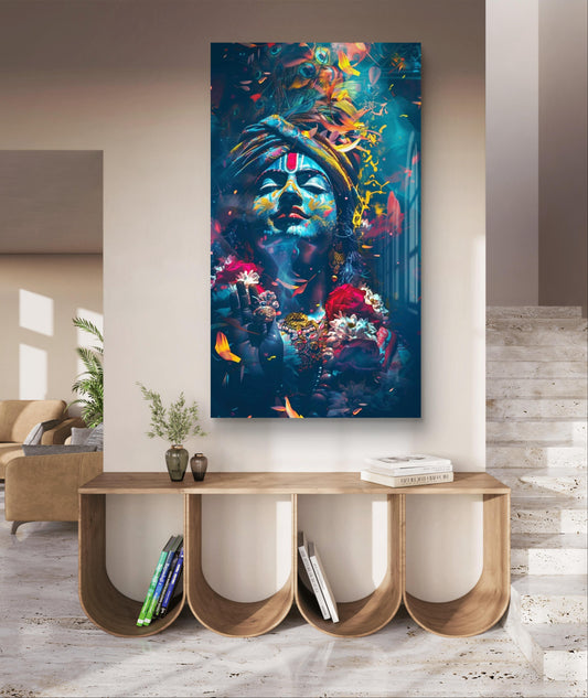 Lord Krishna Art Premium Acrylic Wall Art for Home & Temple Decor