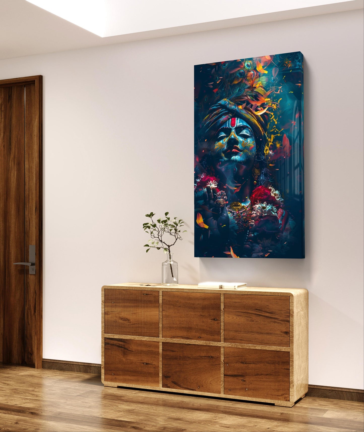 Lord Krishna Art Premium Acrylic Wall Art for Home & Temple Decor