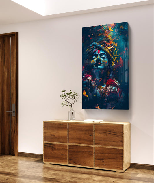 Lord Krishna Art Premium Acrylic Wall Art for Home & Temple Decor