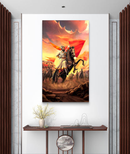 Chhatrapati Shivaji Maharaj Premium Acrylic Wall Art for Home & Temple Decor