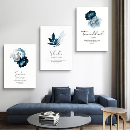 Sabr Shukr Tawakkul Premium Acrylic Islamic Wall Art , Islamic Painting
