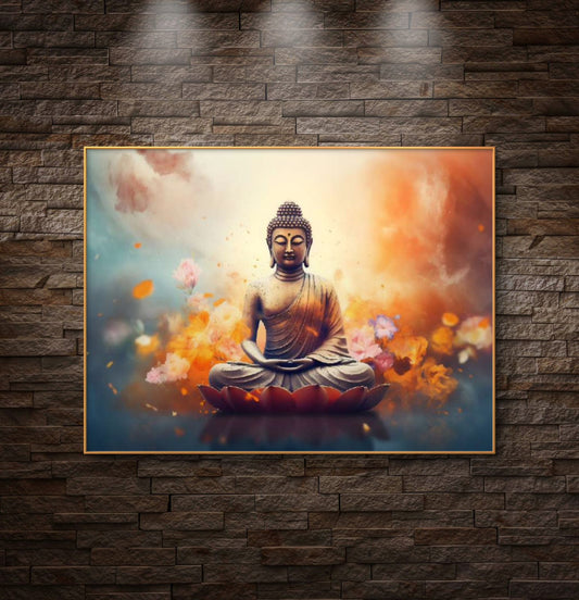 Lord Buddha Premium Canvas Painting - Premium Wall Art | Decor By Neon
