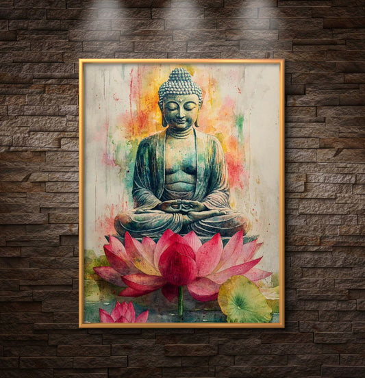 Lord Buddha Premium Canvas Painting - Premium Wall Art | Decor By Neon