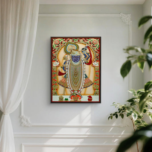 Traditional Pichwai Shrinathji Premium Canvas Painting - Canvas Wall Art | Decor By Neon