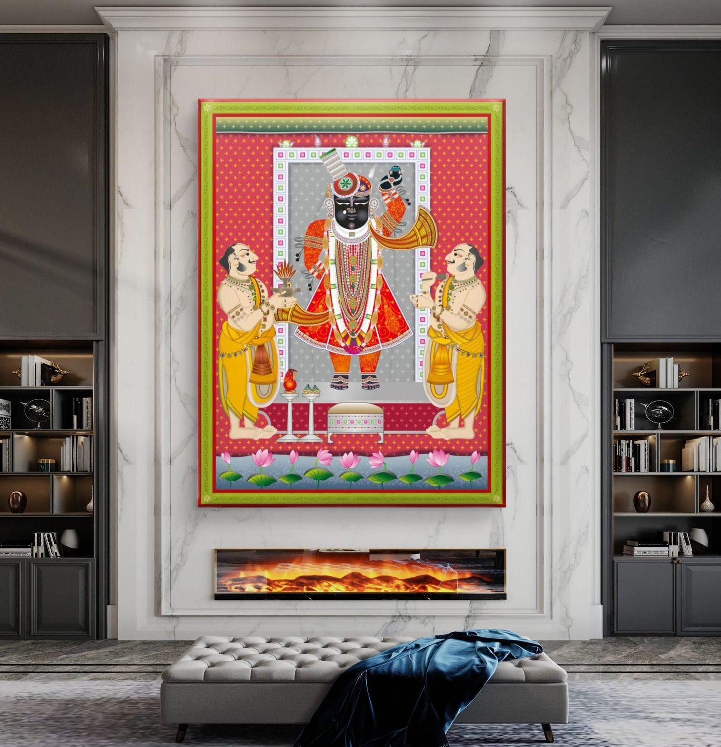 Traditional Pichwai Shrinathji Premium Canvas Painting - Buy Online | Decor By Neon