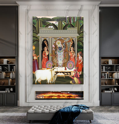 Traditional Pichwai Shrinathji Premium Canvas Painting