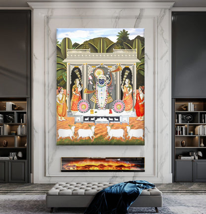 Traditional Pichwai Shrinathji Premium Canvas Painting