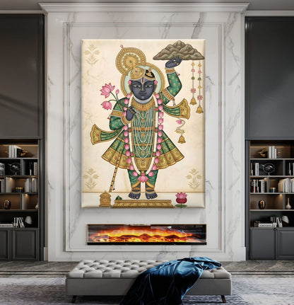 Traditional Pichwai Shrinathji Premium Canvas Painting