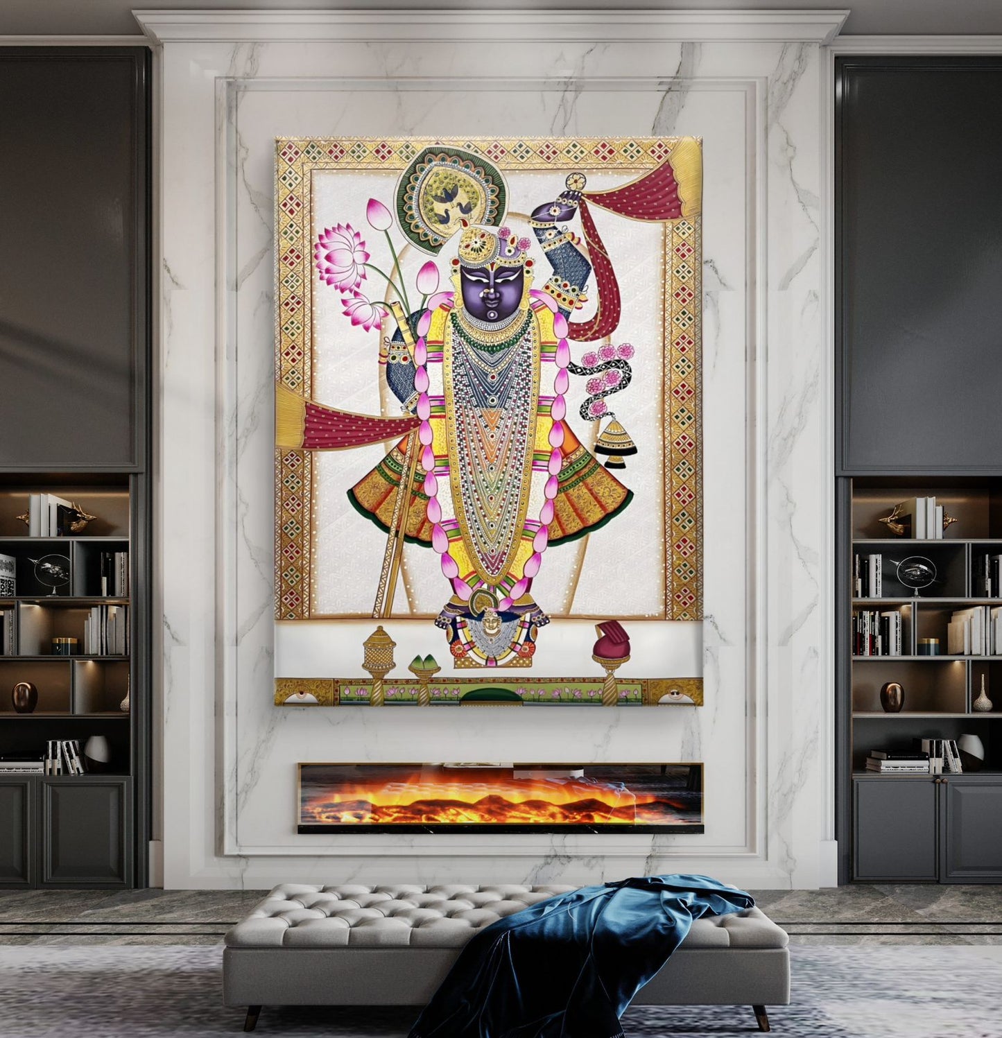 Traditional Pichwai Shrinathji Premium Canvas Painting - Buy Online | Decor By Neon