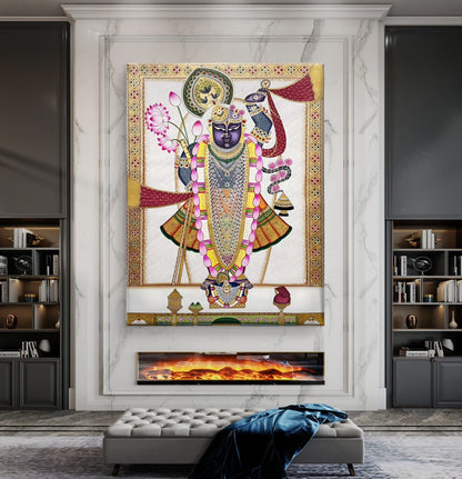 Traditional Pichwai Shrinathji Premium Canvas Painting