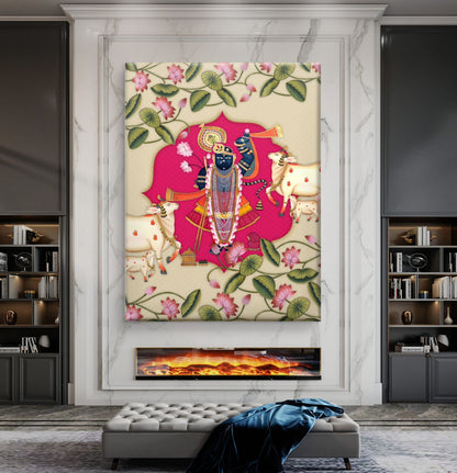 Traditional Pichwai Shrinathji Premium Canvas Painting