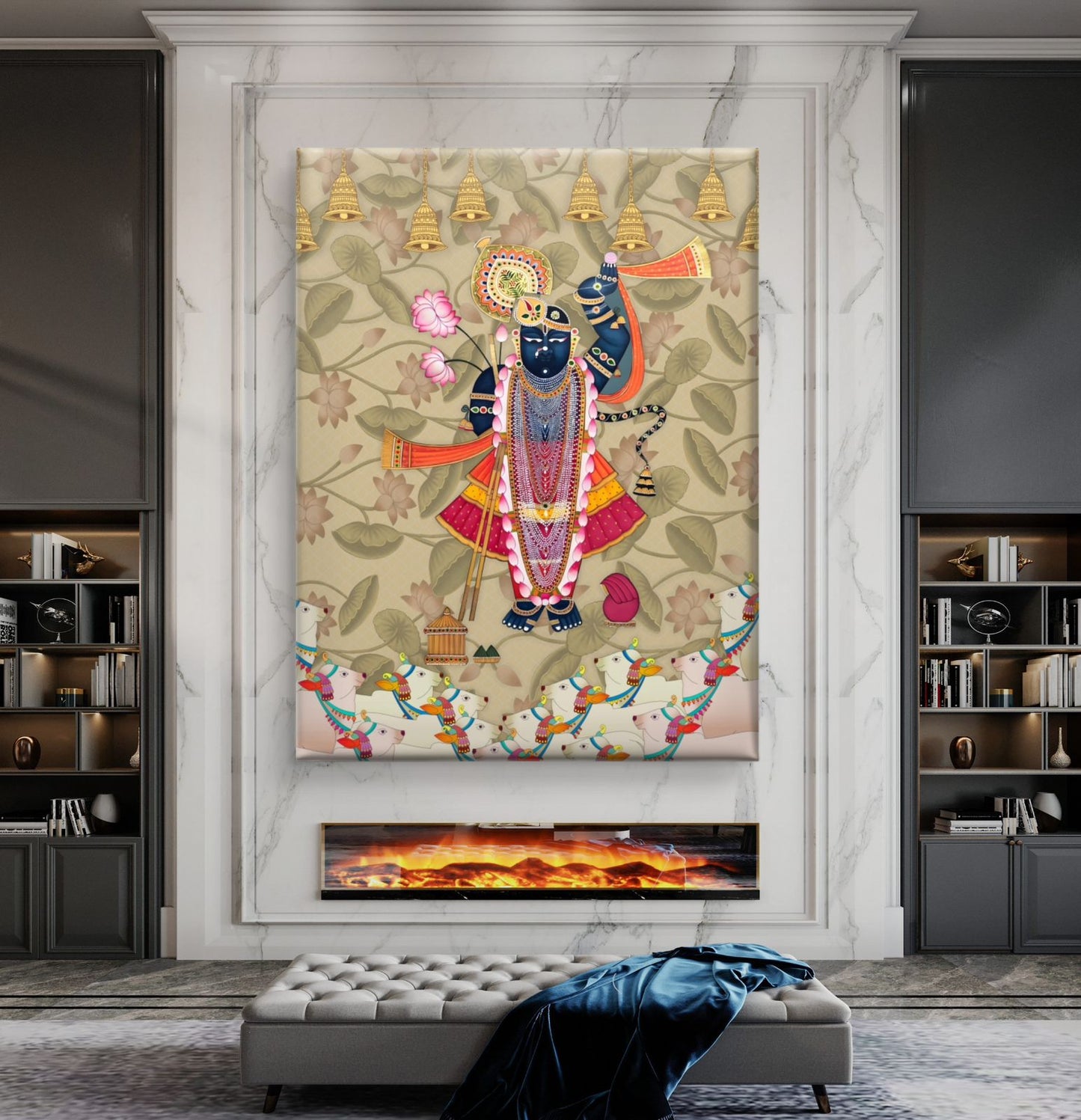 Traditional Pichwai Shrinathji Premium Canvas Painting - Buy Online | Decor By Neon