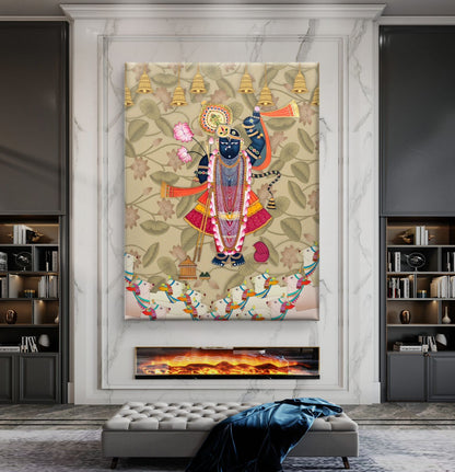 Traditional Pichwai Shrinathji Premium Canvas Painting