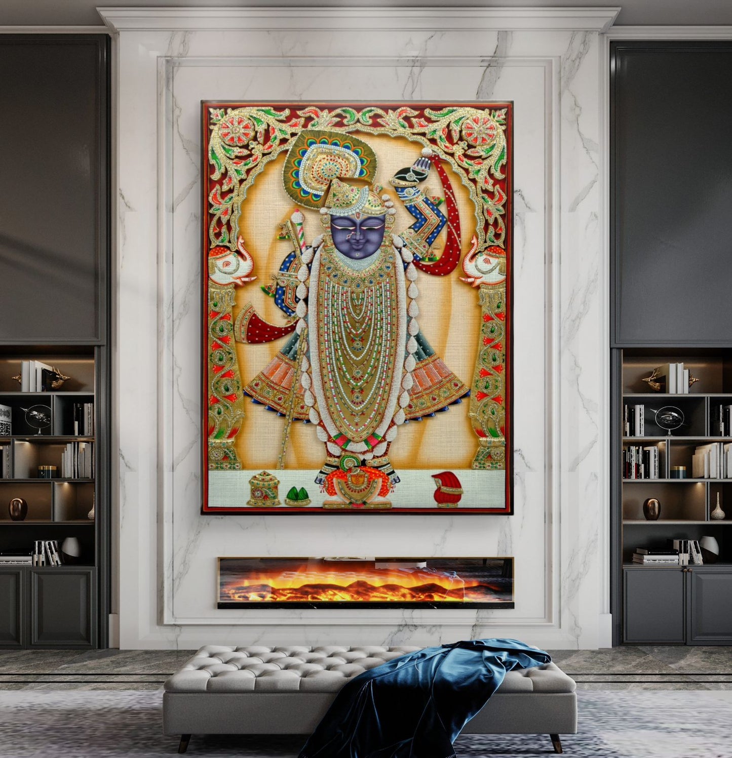 Traditional Pichwai Shrinathji Premium Canvas Painting - Buy Online | Decor By Neon