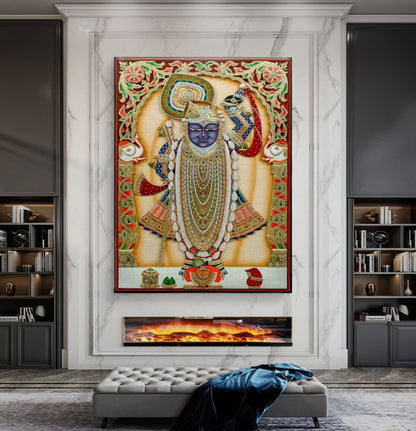 Traditional Pichwai Shrinathji Premium Canvas Painting