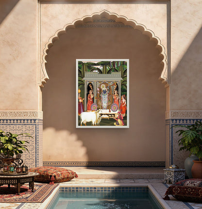 Traditional Pichwai Shrinathji Premium Canvas Painting