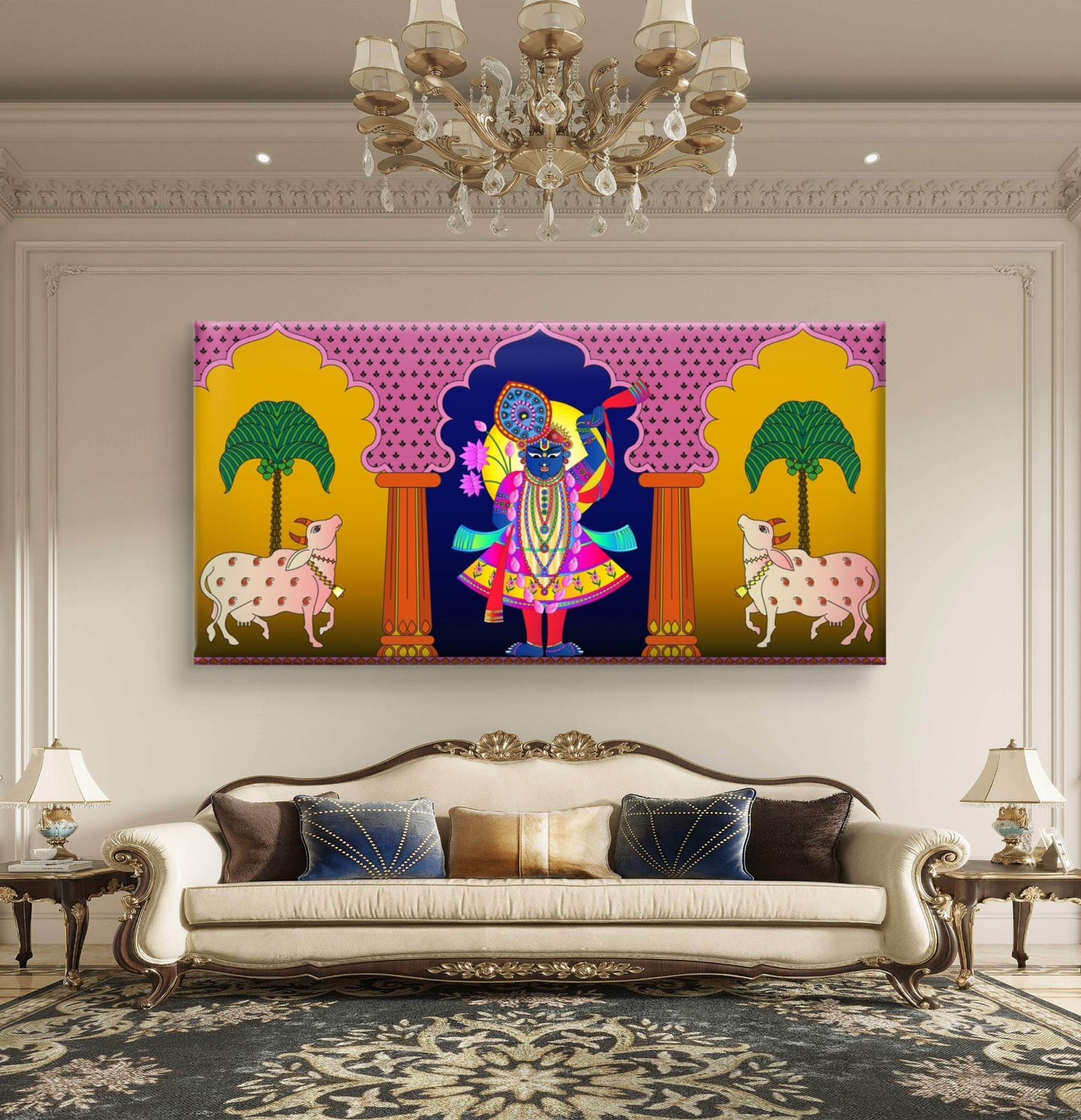 Traditional Pichwai Shrinathji Premium Canvas Painting - Buy Online | Decor By Neon