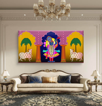 Traditional Pichwai Shrinathji Premium Canvas Painting