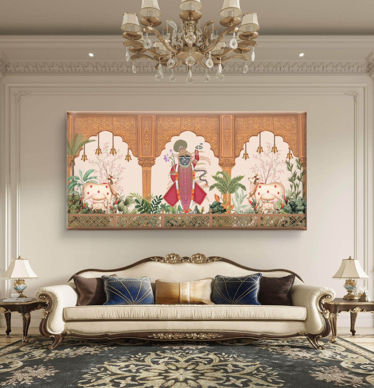 Traditional Pichwai Shrinathji Premium Canvas Painting - Buy Online | Decor By Neon