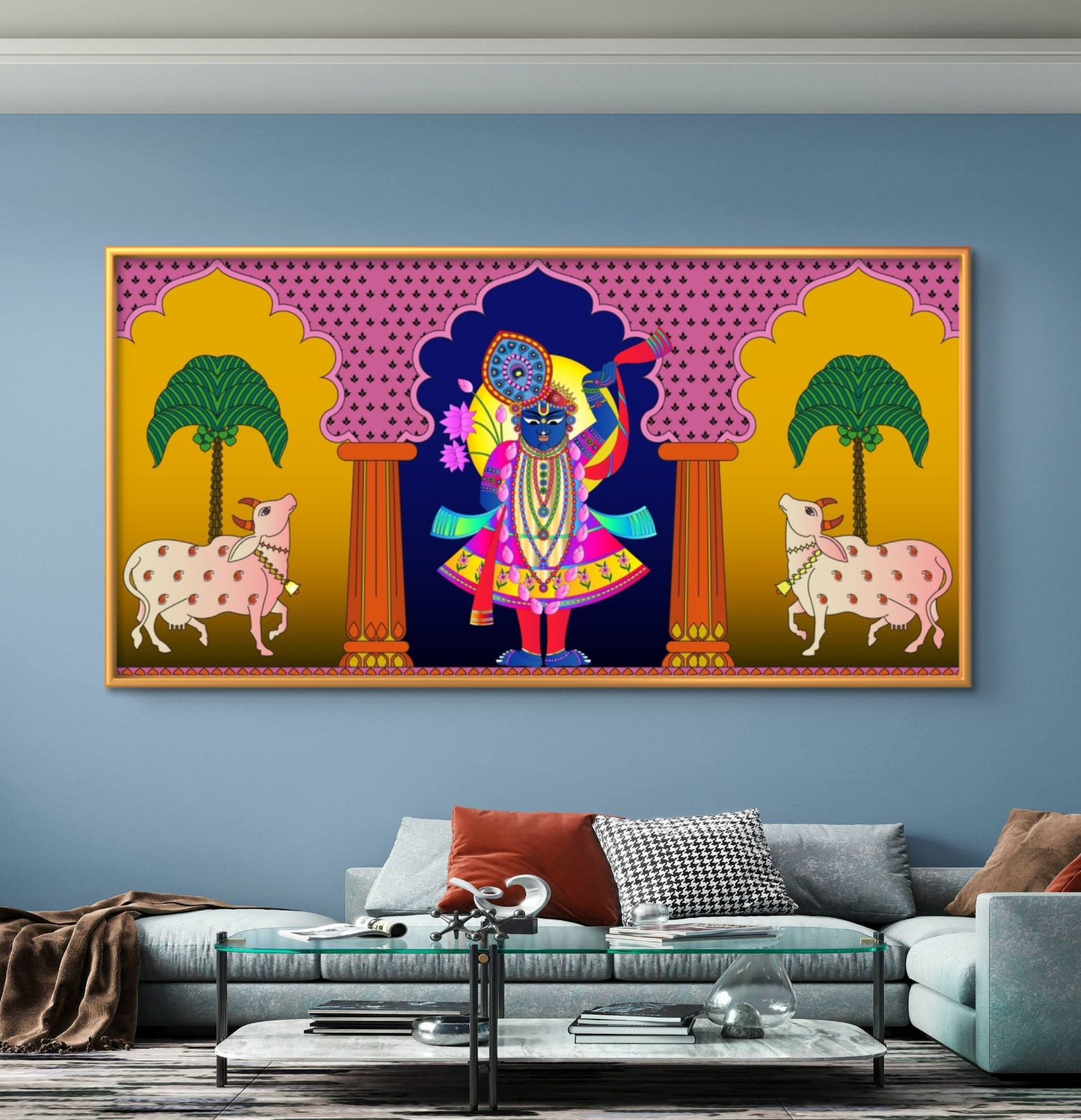 Traditional Pichwai Shrinathji Premium Canvas Painting - Buy Online | Decor By Neon