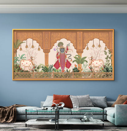 Traditional Pichwai Shrinathji Premium Canvas Painting