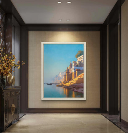 Banaras Ghat Premium Canvas Painting