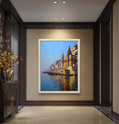 Banaras Ghat Premium Canvas Painting