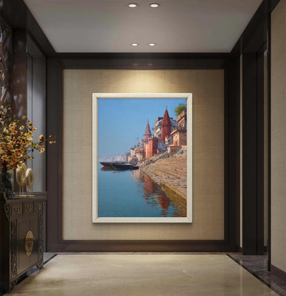 Banaras Ghat Premium Canvas Painting