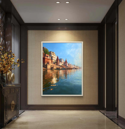 Banaras Ghat Premium Canvas Painting