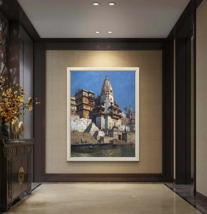 Banaras Ghat Premium Canvas Painting